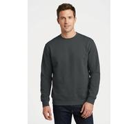 Sweatshirt FRUIT OF THE LOOM, Herren, Gr. L (52/54), grau (graphit), angeraute Sweatware, Obermaterial: 80% Baumwolle, 20% Polyester, unifarben, schmal hüftlang, Rundhals, Rippbündchen, Sweatshirts Sw