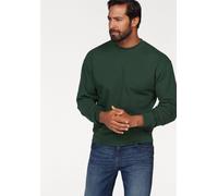 Sweatshirt FRUIT OF THE LOOM, Herren, Gr. M (48/50), grün (dunkelgrün), angeraute Sweatware, Obermaterial: 80% Baumwolle, 20% Polyester, unifarben, schmal hüftlang, Rundhals, Rippbündchen, Sweatshirts