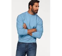 Sweatshirt FRUIT OF THE LOOM, Herren, Gr. XXL (60/62), blau (hellblau), angeraute Sweatware, Obermaterial: 80% Baumwolle, 20% Polyester, unifarben, schmal hüftlang, Rundhals, Rippbündchen, Sweatshirts