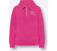 Sweatshirt HEINE, Damen, Gr. 38, pink (fuchsia), 50% Baumwolle, 50% Polyester, meliert, unifarben, Rundhals, Sweatshirts Sweatshirt (16060825-38) fuchsia