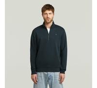 Sweatshirt G-STAR "Premium Core Half Zip", Herren, Gr. XXL, blau (salute), Sweatware, Obermaterial: 55% Baumwolle, 45% Polyester, unifarben, regular fit normal, Rundhals, Rippbündchen, Sweatshirts Swe