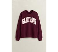 Sweatshirt GANT "GRAPHIC C-NECK", Damen, Gr. XXL, rot (schwarzened wine), Sweatware, Obermaterial: 100% Baumwolle, relaxed fit normal, Rundhals, Rippbündchen, Sweatshirts Sweatshirt, Rundhals, relaxed