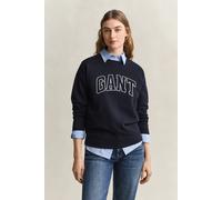 Sweatshirt GANT "GRAPHIC C-NECK SWEAT", Damen, Gr. S, evening blau, Sweatware, Obermaterial: 100% Baumwolle, unifarben, relaxed fit normal, Rundhals, eingesetzt Rippbündchen, Sweatshirts Sweatshirt, R