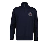 Sweatshirt GANT "GRAPHIC HALFZIP", Herren, Gr. 4XL, blau (evening blau), Sweatware, Obermaterial: 80% Baumwolle, 20% Polyester, unifarben, regular fit taillenbedeckt, Rundhals, eingesetzt gerader Absc