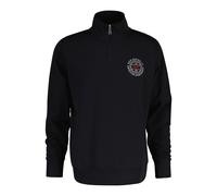 Sweatshirt GANT "GRAPHIC HALFZIP", Herren, Gr. 4XL, schwarz, Sweatware, Obermaterial: 80% Baumwolle, 20% Polyester, unifarben, regular fit taillenbedeckt, Rundhals, eingesetzt gerader Abschluss, Sweat