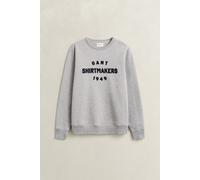 Sweatshirt GANT "GRAPHIC", Herren, Gr. S, grau (grau melange), Sweatware, Obermaterial: 82% Baumwolle, 18% Polyester, regular fit normal, Rundhals, Sweatshirts Sweatshirt, Stickerei, Rundhals, regular