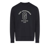 Sweatshirt GANT "GRAPHIC", Herren, Gr. XL, schwarz (evening blau), Sweatware, Obermaterial: 80% Baumwolle, 20% Polyester, normal normal, Rundhals, Sweatshirts Sweatshirt (13277111-XL) evening blau