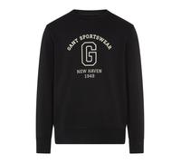 Sweatshirt GANT "GRAPHIC", Herren, Gr. XXL, schwarz, Sweatware, Obermaterial: 80% Baumwolle, 20% Polyester, normal normal, Rundhals, Sweatshirts Sweatshirt (29552651-XXL) schwarz