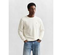 Sweatshirt GANT "REG SHIELD C-NECK SWEAT", Herren, Gr. L, beige (eggshell), Obermaterial: 87% Baumwolle, 13% Polyester, unifarben, regular fit hüftlang, Rundhals, elastischer Bund, Sweatshirts Sweatsh