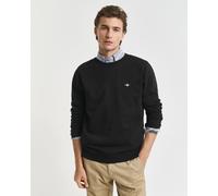 Sweatshirt GANT "REG SHIELD C-NECK SWEAT", Herren, Gr. S, schwarz, Obermaterial: 87% Baumwolle, 13% Polyester, unifarben, regular fit hüftlang, Rundhals, elastischer Bund, Sweatshirts Sweatshirt, mit