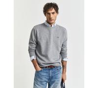 Sweatshirt GANT "REG SHIELD C-NECK SWEAT", Herren, Gr. XL, grau (grau melange), Obermaterial: 87% Baumwolle, 13% Polyester, meliert, regular fit hüftlang, Rundhals, elastischer Bund, Sweatshirts Sweat