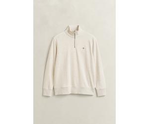 Sweatshirt GANT "REG SHIELD HALF ZIP SWEAT", Herren, Gr. 3XL, beige (glacier melange), Obermaterial: 87% Baumwolle, 13% Polyester, regular fit hüftlang, hoch geschlossener Ausschnitt, elastischer Bund