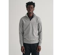 Sweatshirt GANT "REG SHIELD HALF ZIP SWEAT", Herren, Gr. 4XL, grau (grau melange), Sweatware, Obermaterial: 87% Baumwolle, 13% Polyester, regular fit hüftlang, hoch geschlossener Ausschnitt, elastisch