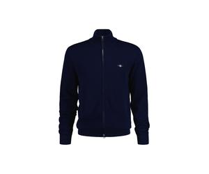 Sweatshirt GANT "Strickjacke CASUAL COTTON ZIP CARDIGAN", Herren, Gr. 5XL, blau, Obermaterial: 100% Baumwolle CO., Sweatshirts Sweatshirt (27257753-5XL) blau