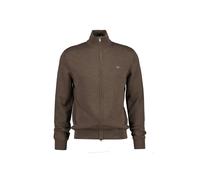 GANT Herren Strickjacke - CASUAL COTTON ZIP CARDIGAN, Stehkragen, Baumwolle Braun / L L Braun