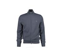 GANT Herren Strickjacke - CASUAL COTTON ZIP CARDIGAN, Stehkragen, Baumwolle Mittelgrau / L L Grau