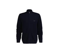 Strickjacke GANT "COTTON PIQUE ZIP CARDIGAN" Gr. XXXL, blau (evening blue) Herren Strickjacken mit Logostickerei auf der Brust (87820862-XXXL)