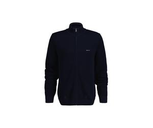 Sweatshirt GANT "Strickjacke COTTON PIQUE HALF ZIP CARDIGAN", Herren, Gr. XXL, blau, Obermaterial: 100% Baumwolle CO., Sweatshirts Sweatshirt (18025742-XXL) blau