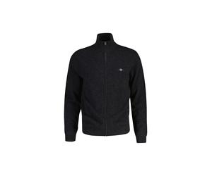 Sweatshirt GANT "Strickjacke EXTRAFINE LAMBSWOOL ZIP CARDIGAN", Herren, Gr. XXL, grau (anthrazit melange), Obermaterial: 90% Wolle NZW. 10% Polyamid PA., Sweatshirts Sweatshirt (35387223-XXL) anthrazi