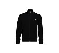 Sweatshirt GANT "Strickjacke MICRO TEXTURED COTTON ZIP CARDIGAN 1er Pack", Herren, Gr. M, schwarz, Obermaterial: 100% Baumwolle CO., Sweatshirts Sweatshirt (41491726-M) schwarz