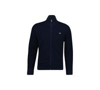 Sweatshirt GANT "Strickjacke MICRO TEXTURED COTTON ZIP CARDIGAN 1er Pack", Herren, Gr. XXL, blau, Obermaterial: 100% Baumwolle CO., Sweatshirts Sweatshirt (21460430-XXL) blau