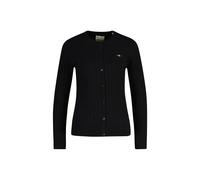 Sweatshirt GANT "Strickjacke STRETCH COTTON CABLE CARDIGAN", Damen, Gr. L, schwarz, Obermaterial: 88% Baumwolle CO. 10% Polyamid PA. 2% Elasthan EL., Sweatshirts Sweatshirt (50471561-L) schwarz