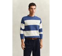 Sweatshirt GANT "STRIPED C-NECK", Herren, Gr. 4XL, vintage blau, Sweatware, Obermaterial: 100% Baumwolle, gestreift, hüftlang, Rundhals, angesetztes Bündchen, Sweatshirts Sweatshirt, mit Rundhals und 