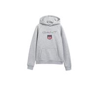 Sweatshirt GANT "Sweatshirt Shield Hoodie", Jungen, Gr. 176, grau, Obermaterial: 78% Baumwolle CO. 22% Polyester PES., Sweatshirts Sweatshirt (42911308-176) grau
