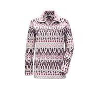 Sweatshirt GOLDNER "Kurzgröße Kuschelig warmer Fleece-Troyer", Damen, Gr. 24, lila (aubergine, gemustert), Obermaterial: 100% Polyester PES., Tubular, Sweatshirts Sweatshirt, Mit praktischem Reißversc