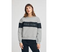 Sweatshirt grau meliert im Boxy Fit mit Polo Club-Logo L