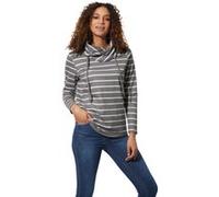 Sweatshirt CASUAL LOOKS, Damen, Gr. 42, grau (grau, weiß, geringelt), 100% Baumwolle, gemustert, gestreift, mehrfarbig, Sweatshirts Sweatshirt (96997149-42) grau, weiß, geringelt