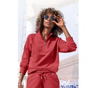 Sweatshirt H.I.S "Troyer mit Stehkragen" Gr. 32/34, rot Damen Sweatshirts (62940750-32) rot