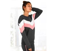 Sweatshirt H.I.S Gr. 44/46, weiß (anthrazit, rosa, weiß) Damen Sweatshirts (62826961-44) anthrazit, rosa, weiß