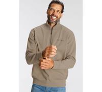 Sweatshirt H.I.S, Herren, Gr. 3XL (64/66), beige, Sweatware, Obermaterial: 60% Baumwolle, 40% Polyester, unifarben mit Farbeinsatz, normal, Sweatshirts Sweatshirt, unifarben, aus dehnbarer Sweatware,