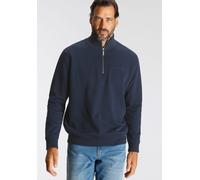 Sweatshirt H.I.S, Herren, Gr. M (48/50), blau (marine), Sweatware, Obermaterial: 60% Baumwolle, 40% Polyester, unifarben mit Farbeinsatz, normal, Sweatshirts Sweatshirt, unifarben, aus dehnbarer Sweat