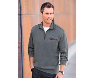 Sweatshirt HAJO, Herren, Gr. 56/58, grau (anthrazit), 62% Baumwolle, 38% Polyester, unifarben, Sweatshirts Sweatshirt (185376-56) anthrazit