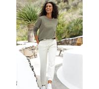 Sweatshirt HEINE, Damen, Gr. 36, grün (khaki), 100% Baumwolle, unifarben, Rundhals, Sweatshirts Sweatshirt (44753918-36) khaki