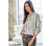 Sweatshirt HEINE, Damen, Gr. 38, grau (hellgrau), 50% Modal, 44% Polyester, 6% Elasthan, unifarben, Rundhals, Sweatshirts Sweatshirt (93503202-38) hellgrau