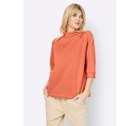 Sweatshirt HEINE, Damen, Gr. 38, orange (papaya), 50% Modal, 44% Polyester, 6% Elasthan, unifarben, Sweatshirts Sweatshirt (26992129-38) papaya
