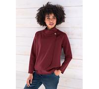 Sweatshirt HEINE, Damen, Gr. 38, rot (dunkelrot), 50% Modal, 44% Polyester, 6% Elasthan, unifarben, Rundhals, Sweatshirts Sweatshirt (14297531-38) dunkelrot