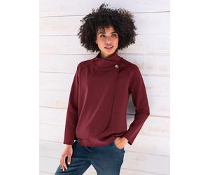 Sweatshirt HEINE, Damen, Gr. 40, rot (dunkelrot), 50% Modal, 44% Polyester, 6% Elasthan, unifarben, Rundhals, Sweatshirts Sweatshirt (14297531-40) dunkelrot
