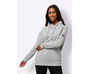 Sweatshirt HEINE, Damen, Gr. 42, grau (hellgrau), 50% Baumwolle, 50% Polyester, unifarben, Rundhals, Sweatshirts Sweatshirt (87042331-42) hellgrau