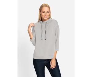 Sweatshirt HEINE, Damen, Gr. 42, grau (hellgrau), 50% Modal, 44% Polyester, 6% Elasthan, unifarben, Sweatshirts Sweatshirt (79186539-42) hellgrau