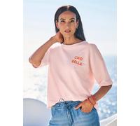 Sweatshirt HEINE, Damen, Gr. 44, rosa (hellrosé), 82% Baumwolle, 18% Polyester, unifarben, Rundhals, Sweatshirts Sweatshirt (42308029-44) hellrosé