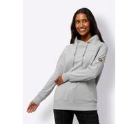 Sweatshirt HEINE, Damen, Gr. 46, grau (hellgrau), 50% Baumwolle, 50% Polyester, unifarben, Rundhals, Sweatshirts Sweatshirt (87042331-46) hellgrau