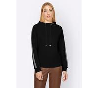 Sweatshirt HEINE, Damen, Gr. 46, schwarz, 50% Modal, 44% Polyester, 6% Elasthan, unifarben, Rundhals, Sweatshirts Sweatshirt (53246668-46) schwarz