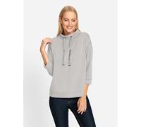 Sweatshirt HEINE, Damen, Gr. 48, grau (hellgrau), 50% Modal, 44% Polyester, 6% Elasthan, unifarben, Sweatshirts Sweatshirt (79186539-48) hellgrau