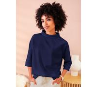 Sweatshirt HEINE, Damen, Gr. 50, blau (marine), 50% Modal, 44% Polyester, 6% Elasthan, unifarben, Sweatshirts Sweatshirt (99127461-50) marine