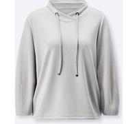 Sweatshirt CREATION L, Damen, Gr. 42, grau (hellgrau), 50% Modal, 44% Polyester, 6% Elasthan, unifarben, V-Ausschnitt, Sweatshirts Sweatshirt (61109825-42) hellgrau