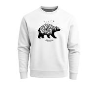 Sweatshirt Herren Bär Abenteuer Berge Wald Bear Mountains Adventure Rundhals-Pullover - Mountain Bear weiß 3XL